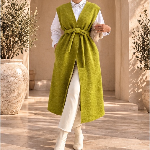 Moss Belted Vest